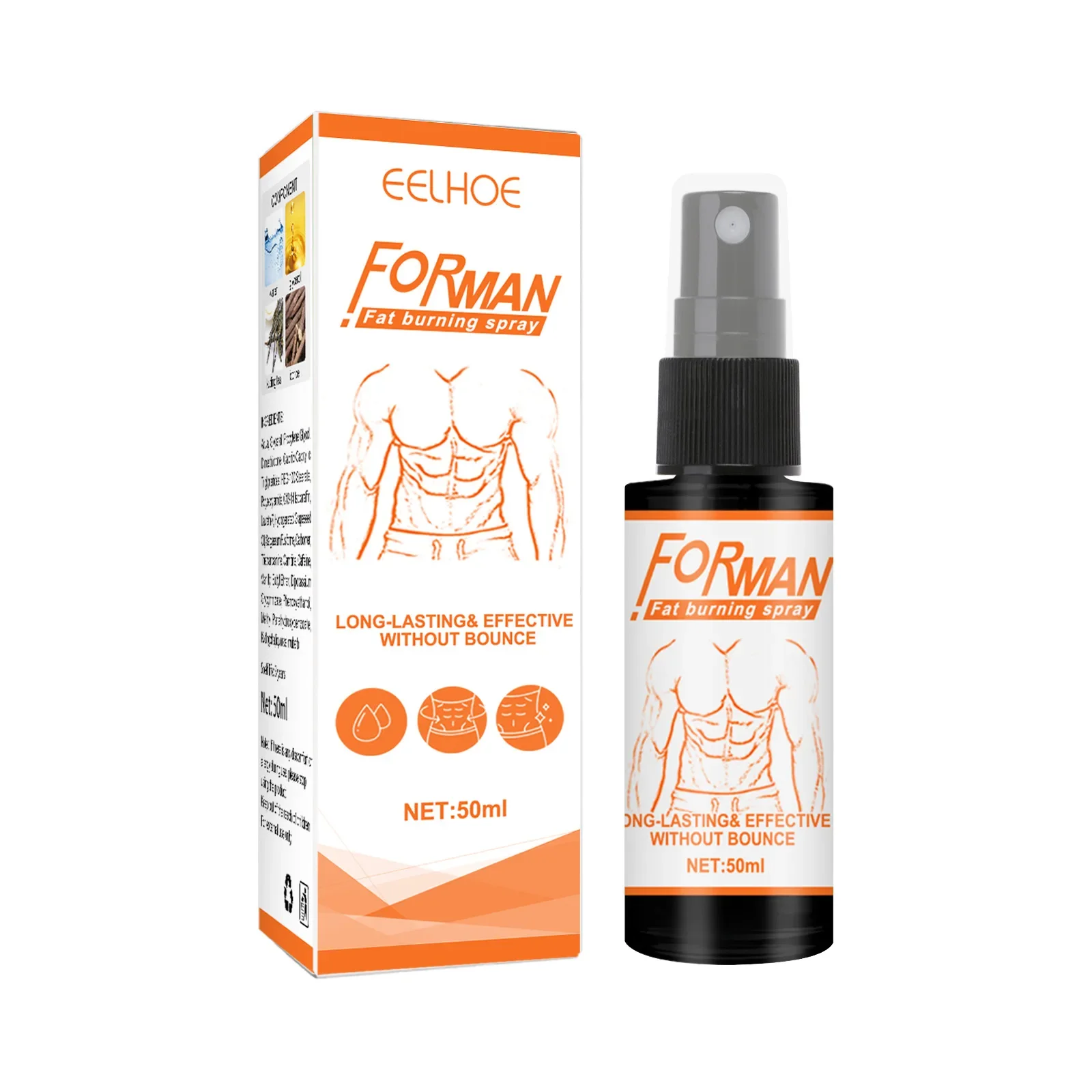 Men Fat Burning Spray Cellulite Removal Firming Weight Loss Tighten Abdominal Muscle Muscle Spray Slimming Spray 50ml Похудение view 6