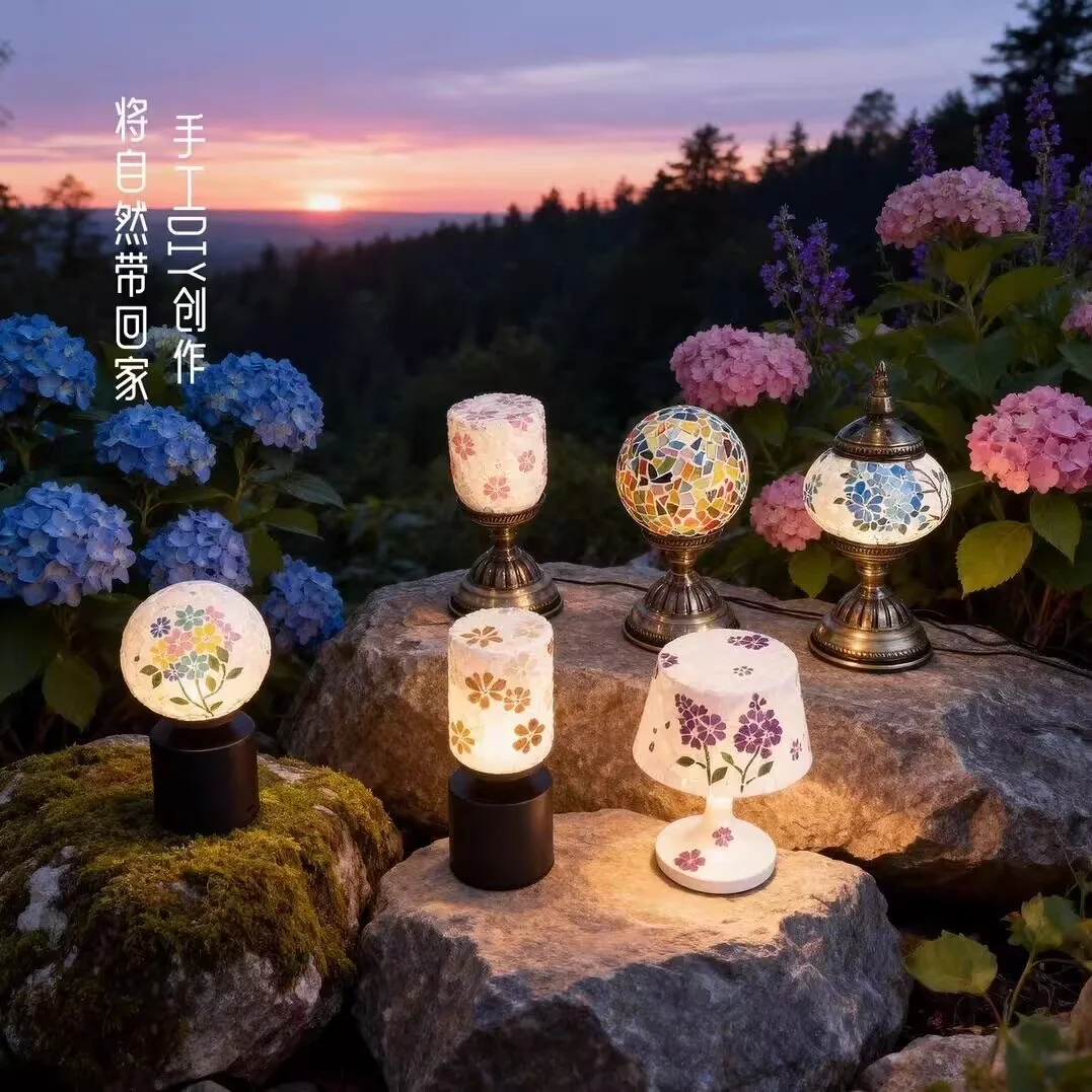 DIY Mosaic Table Light Material Package Handmade Atmosphere Lamp Design Lovers Parent-child Glass Night Lampara Birthday Gift