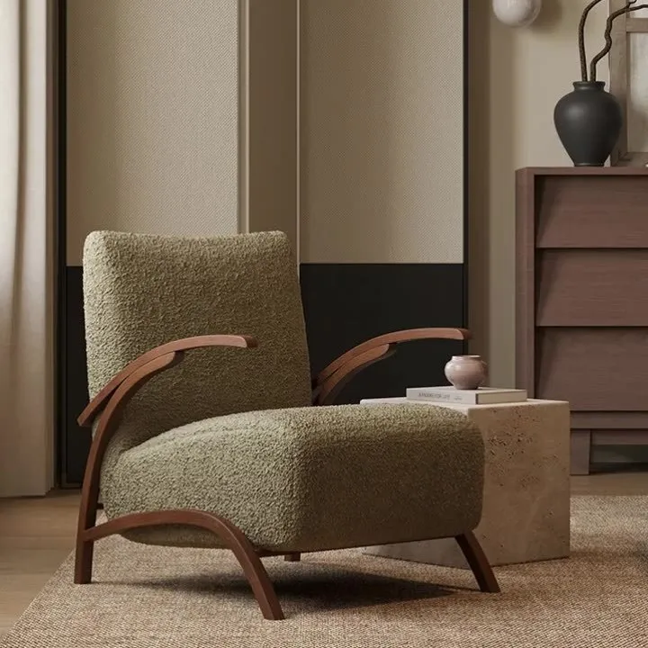 Reproduction designer french retro cream style living room single sofa