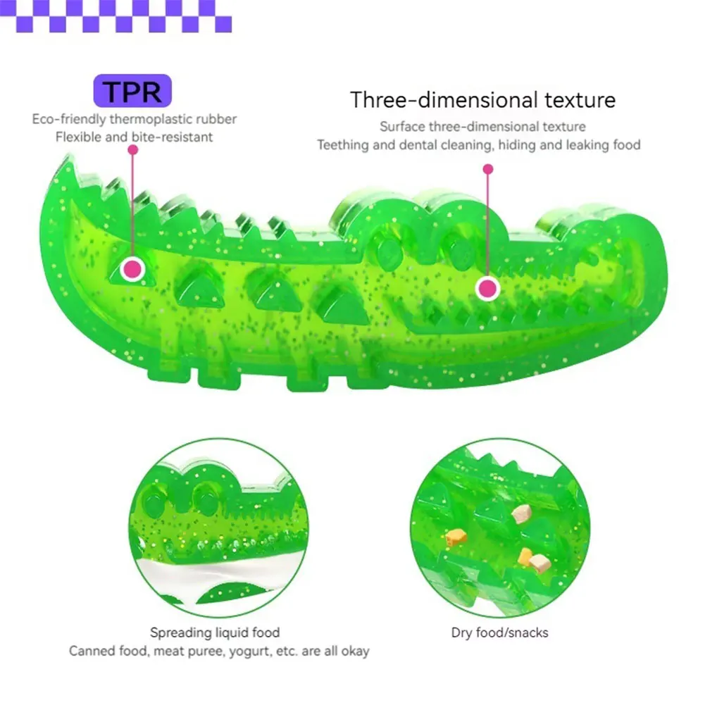 Giocattolo per cani da masticare e fetch ad alimentazione lenta Cane alimentatore lento Giocattolo puzzle Alligator Treat Dispenser interattivo Puzzle per cani Giocattolo per cani