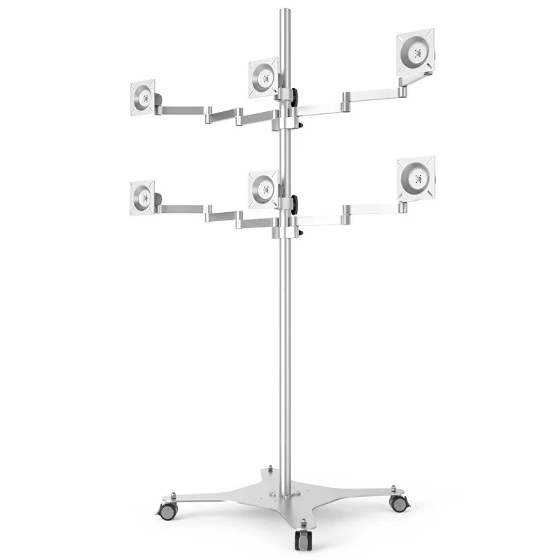 Computer Monitor Six Screen Monitor Stock Computer Stand Mobile Multifunctional Workstation Cart