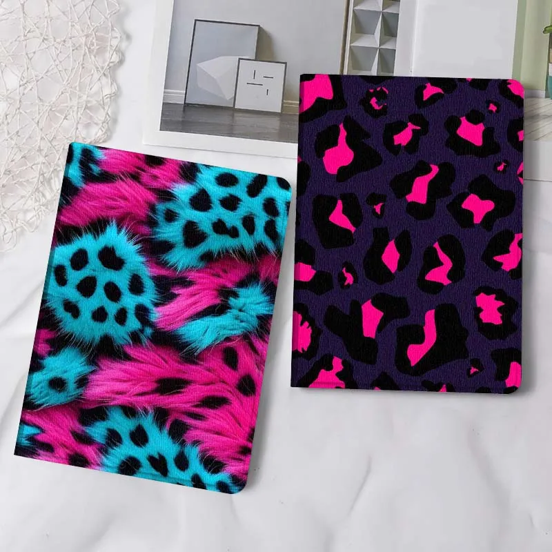 

Cartoon Leopard Fur Print Tablet Case For Samsung Tab Galaxy S6 S11 A A7 A8 A9 A11 10.1 10.4 10.5 Plus Lite Gift