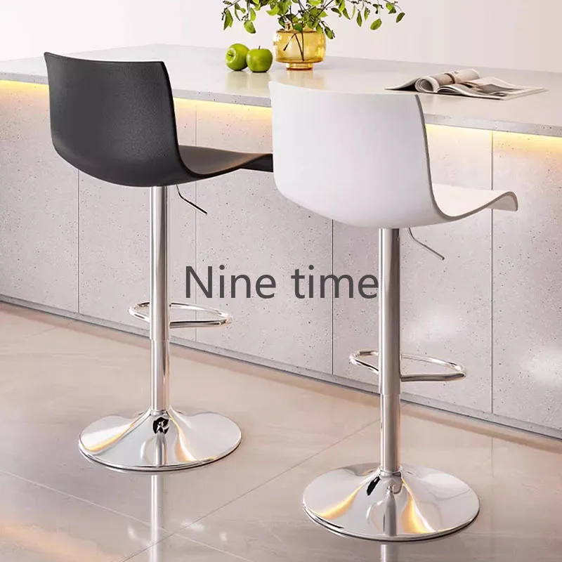 Plastic Design Swivel Bar Chairs Luxury White Library Accent Bar Chairs Adjustable Magazine Taburetes Altos Cocina Furniture