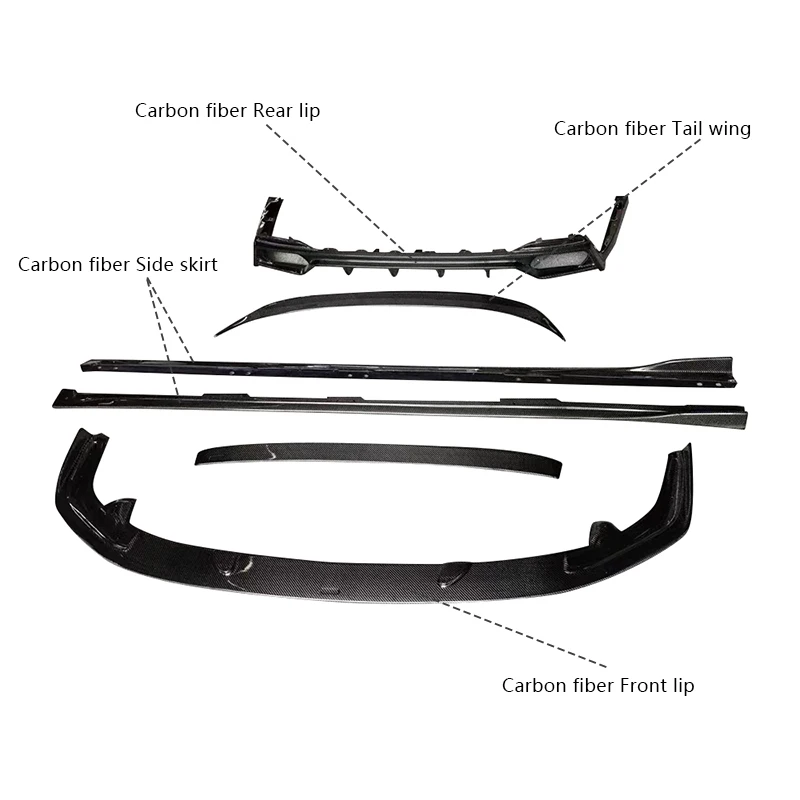 Custom made Suitable forLexu s LS500H 2018-2022 Modified Upgraded Carbon Fiber Package Front Lip Side Skirt Rear Lip Tail Wing