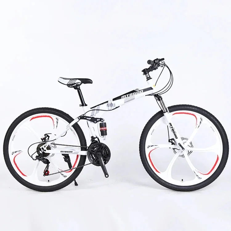 2024 Factory High Quality Mtb 21 Speed 26 Inch Six Blade Wheel Steel Men Mountain Bike Adults Foldable Bicycle for Unisex