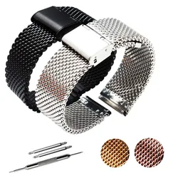 Stainless Steel Straps 1.0mm Milanese Mesh Watch Band 18mm 20mm 22mm 24mm Metal WatchBand for Seiko Universal Wristband Bracelet