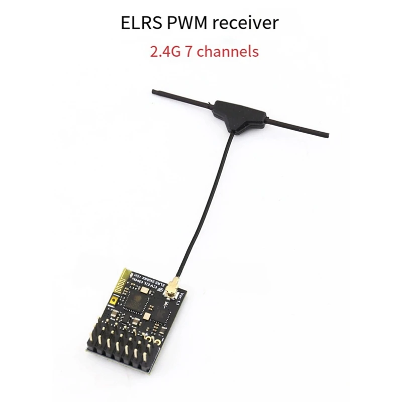 ELRS 2.4G Receiver PWM 7CH FPV Receiver With T Type Antenna For RC FPV Long Range Racing Drone Quadcopter