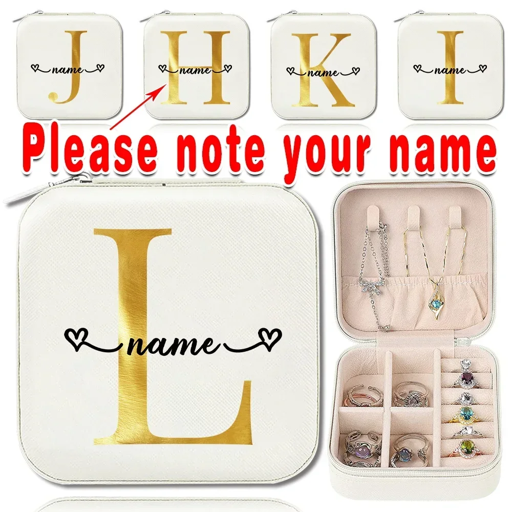 

Custom Free Name Jewelry Box Display Travel Jewelry Case Earrings Necklace Ring Portable Jewelry Organizer Leather Storage Boxes