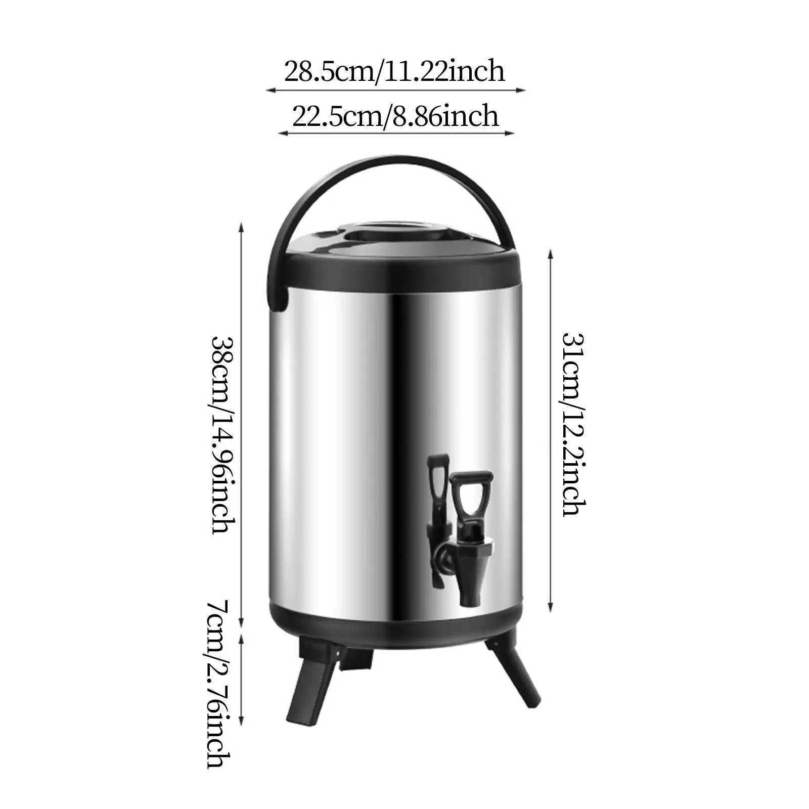 Insulated Tea Barrel Double Layer Beverage Dispenser for Home Coffee Milk