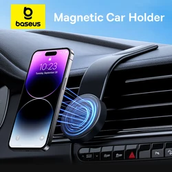 Baseus Magnetic Car Phone Holder Stand Foldable Telephone Support Mount for Iphone 12 13 14 15 Center Control Screen Dashboard