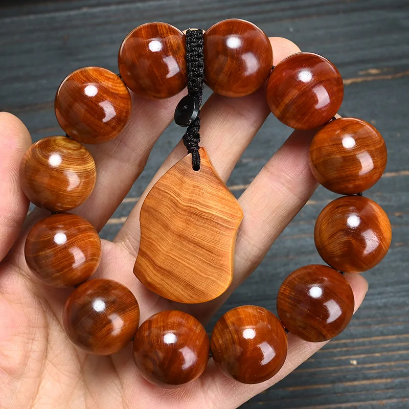 Taihang Thuja Wood Beaded Bracelet 2.0 Chenghua Red Oil Translucent High Oil Density Strong Fragrant Bracelet Gifts