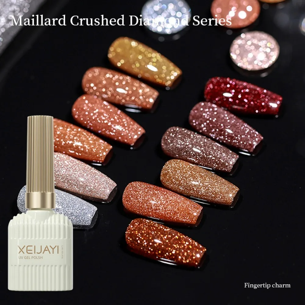 Xeijayi 15Ml Retro Gebroken Diamant Gel Nagellak Gellak Met Sparkles Uv Weken Semi-Permanente Nagellak Manicure Producten