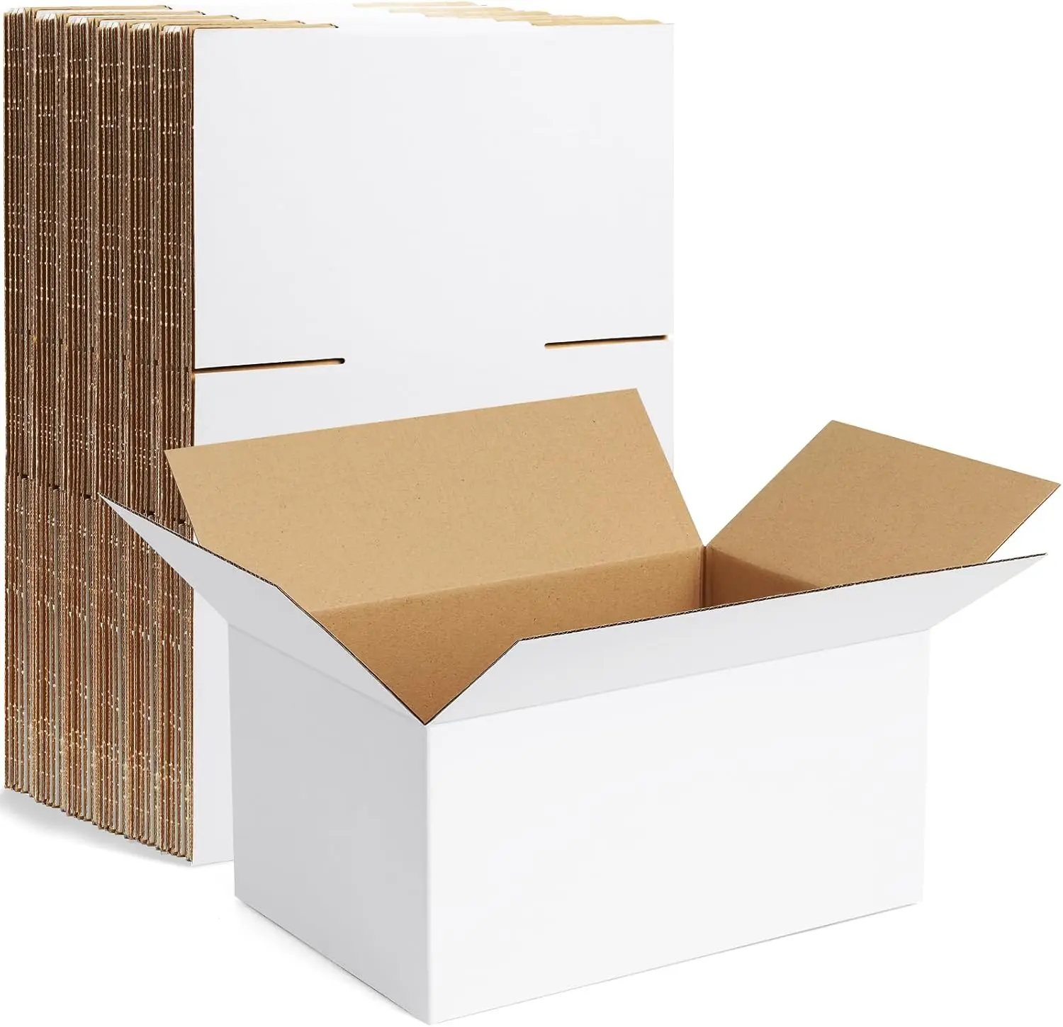 

10 Pack 7x5x3 Inch Small Shipping Boxes White Corrugated Cardboard Mailers for Small Business Packaging