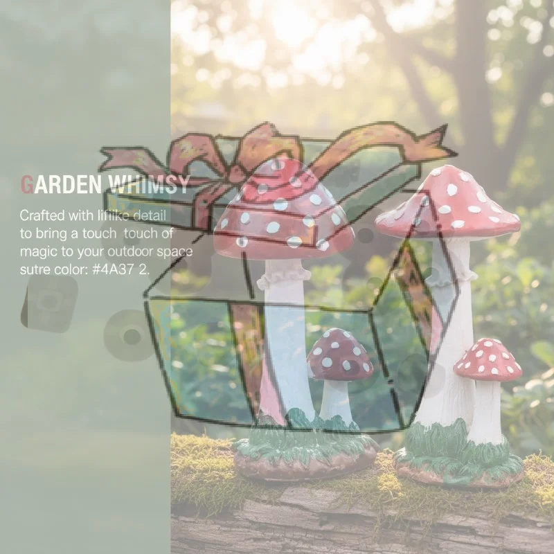 【CCA】Mini Artificial Mushroom Fairy Garden Decoration Realistic Moss Landscape Ornament for Home Terrarium Setting