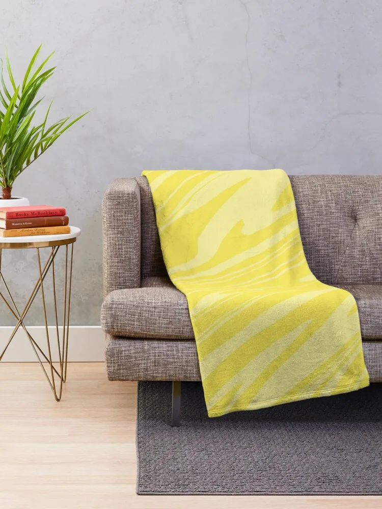 Creamy Yellow Abstract Design. Throw Blanket wednesday for babies Warm Softest Blankets