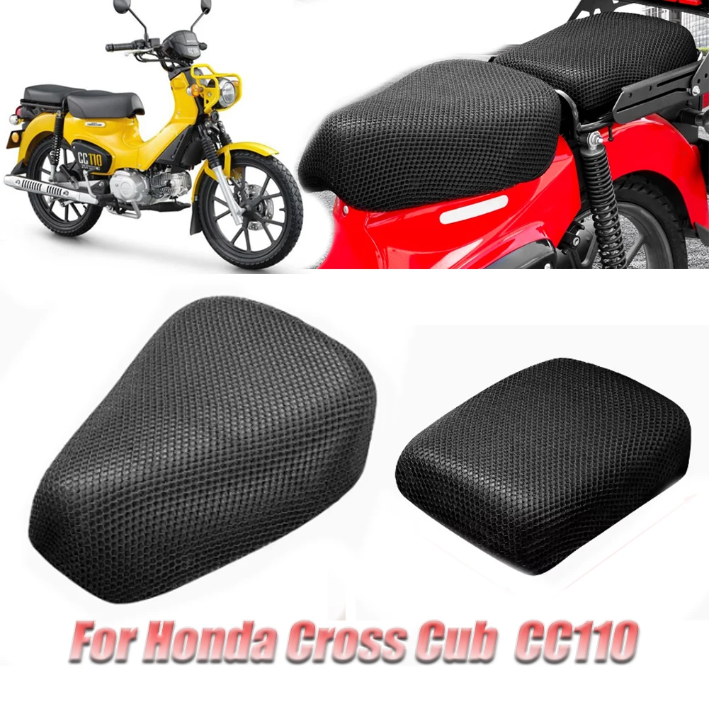 Motorcycle Front Rear 3D Mesh Seat Cover Heat Insulation Seat Cushion Waterproof For Honda Cross Cub CC110 cc110