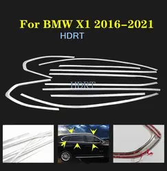 Stainless Steel Full Window Sill Door Frame Center Pillars Molding Trims Cover For BMW X1 F48 2016 2017 2018 2019 2020 2021