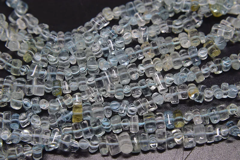 Aquamarine pillar 4-7mm for DIY jewelry making  unique cute  beads  FPPJ wholesale beads nature gemstone 40cm