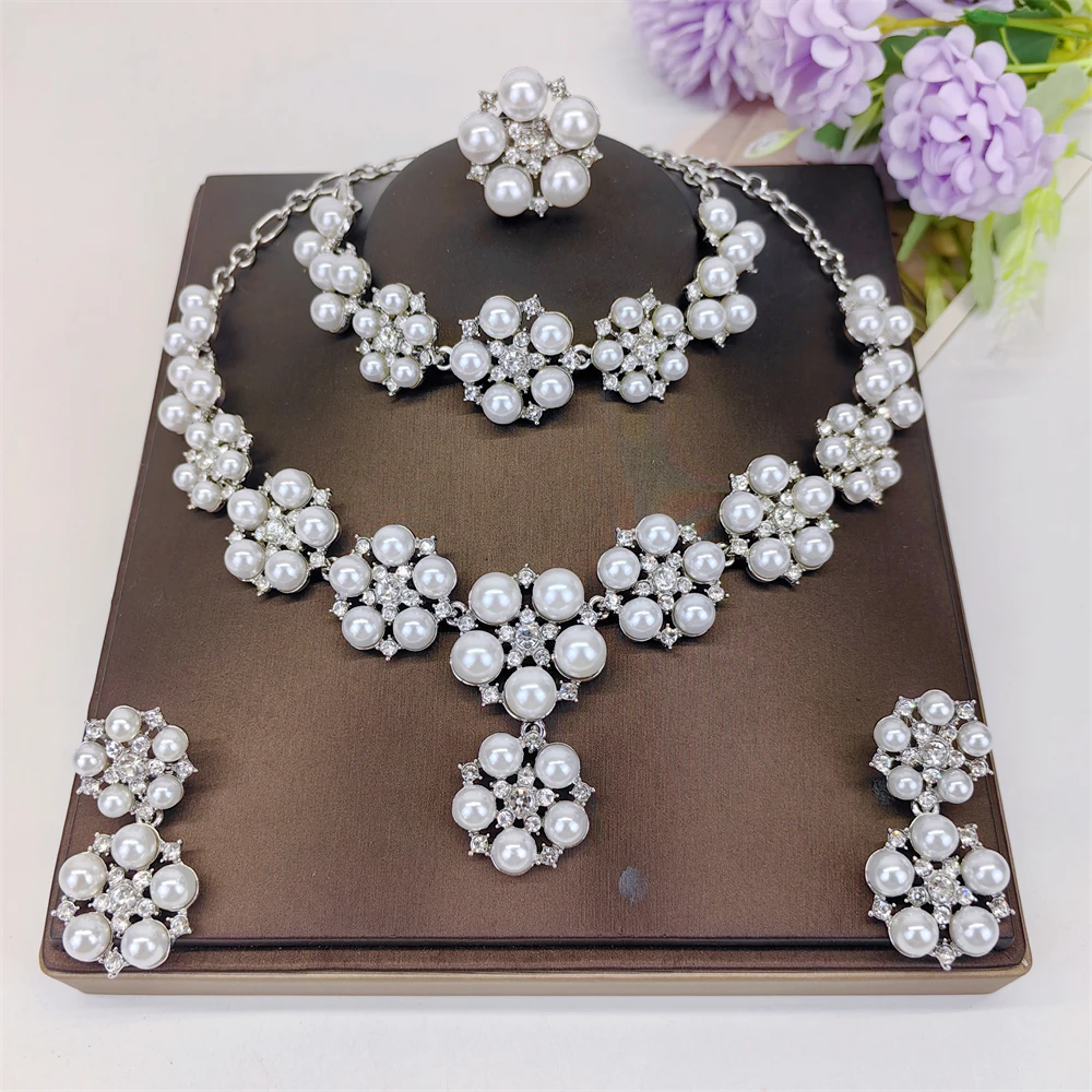 4Pcs Freshwater Pearl Jewelry Set Unique Italy 18K Gold Plated Water Drop Jewellery For Women Wedding Gift 2026 New