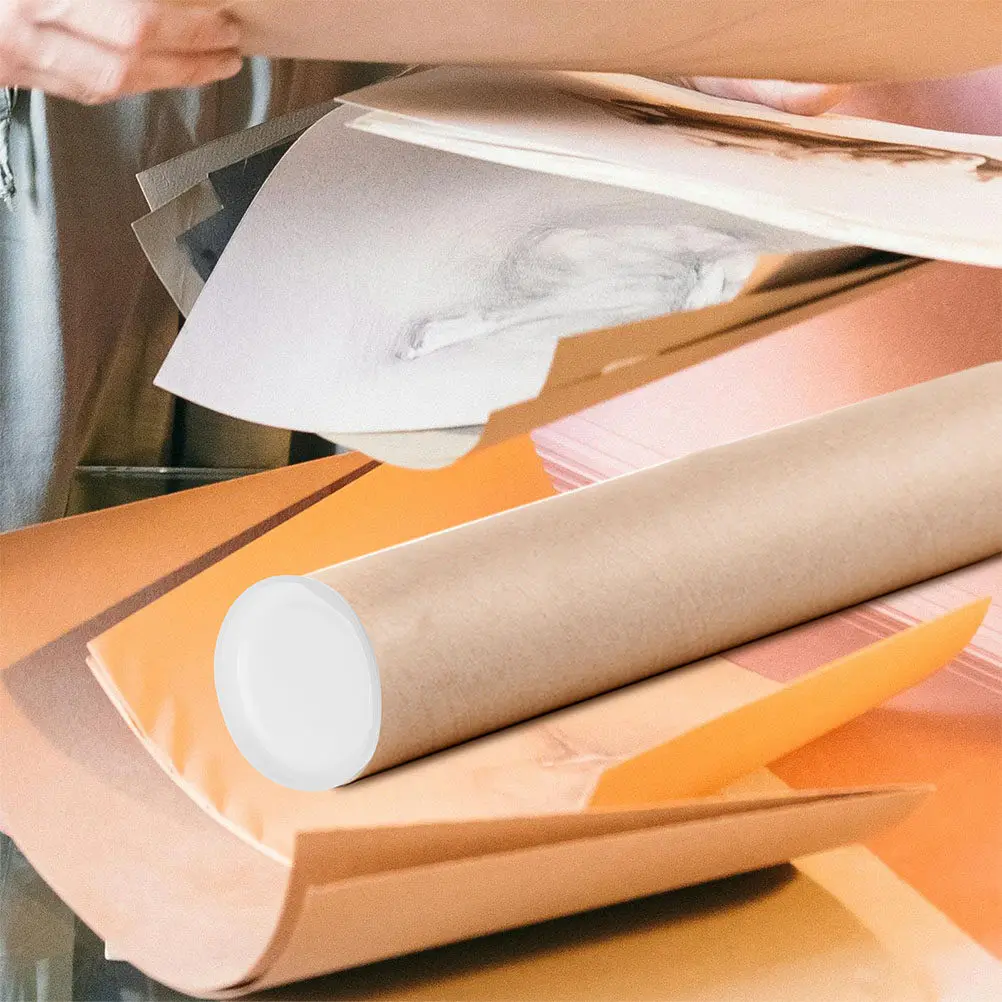 50Pcs White Plastic Tube End Caps Compatible with Kraft Paper Mailing Tubes Cardboard Shipping Tube Lids Poster Mailer - view 4