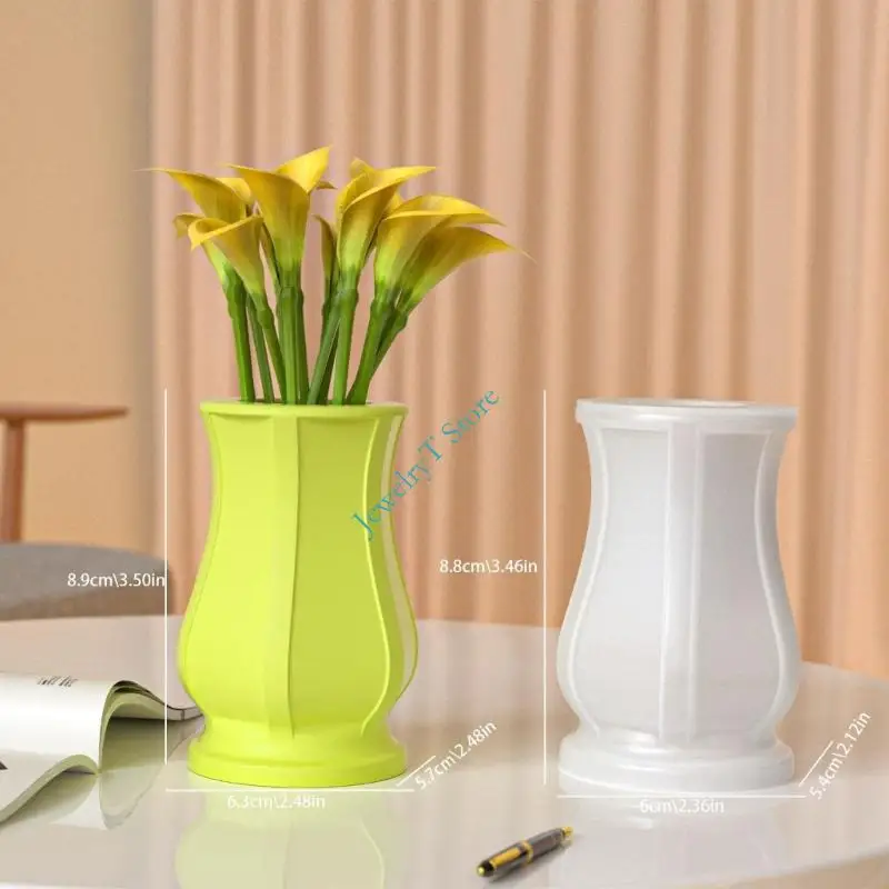 Multifunctional Silicone Vase Mold Jewelry Holder Roman Pattern Craft Tool 8.9x6.3cm Silicone Texture for Crafting