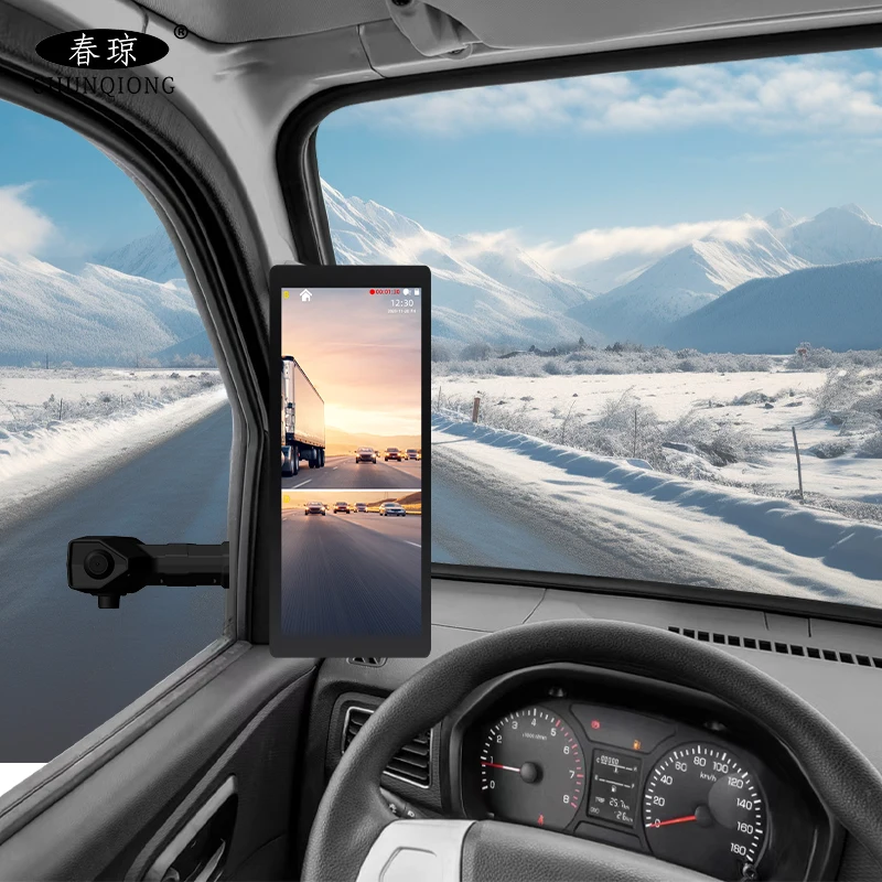 HD 10.36 Inch 1080P IPS Electronics Mirror Dual Lens Rear View Car Bus  System Heavy Duty Truck Bus Trail Black Box