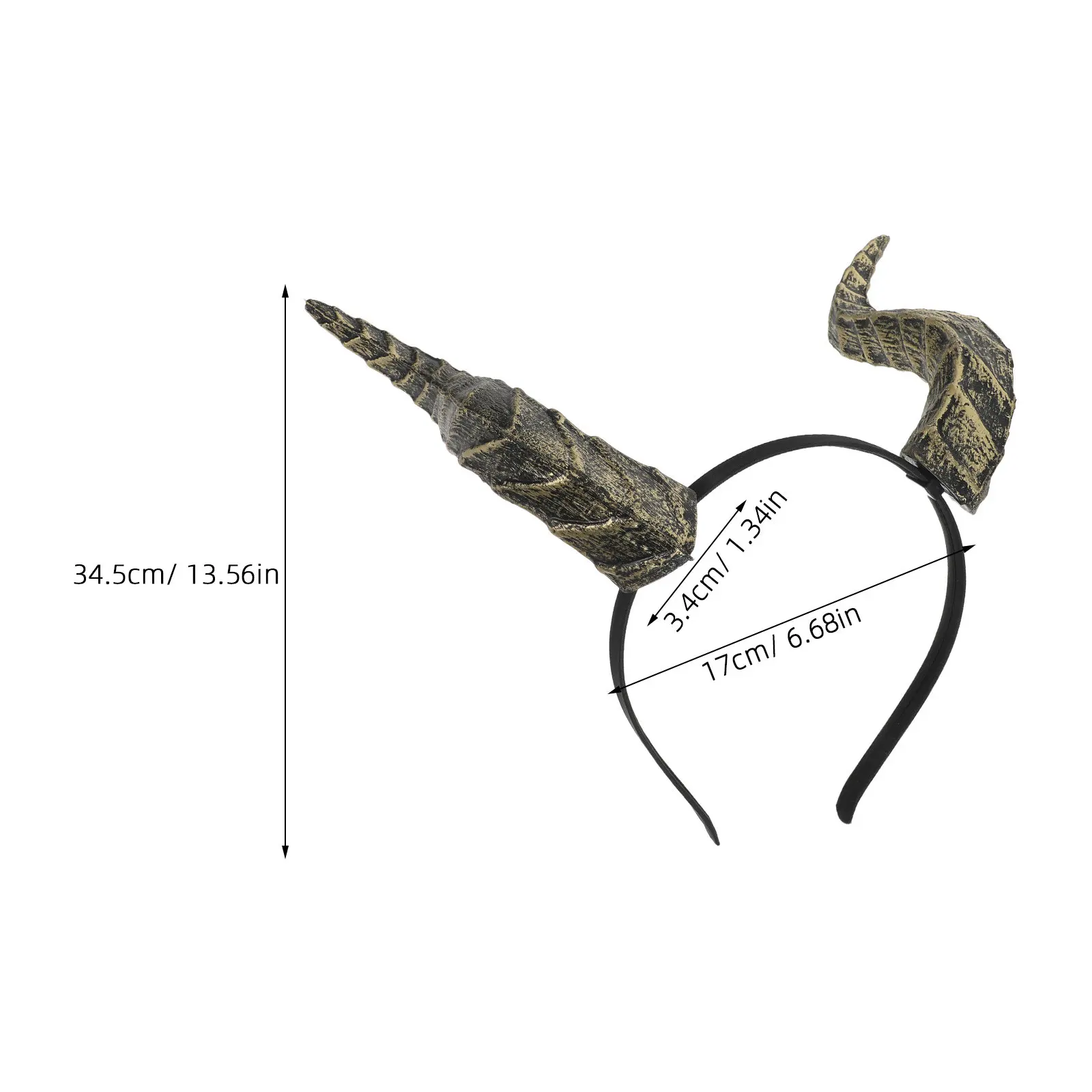 Horn Headband PU Halloween Devil Costume Accessory Soft Lightweight Cosplay Headpiece for Masquerade Carnival Theme