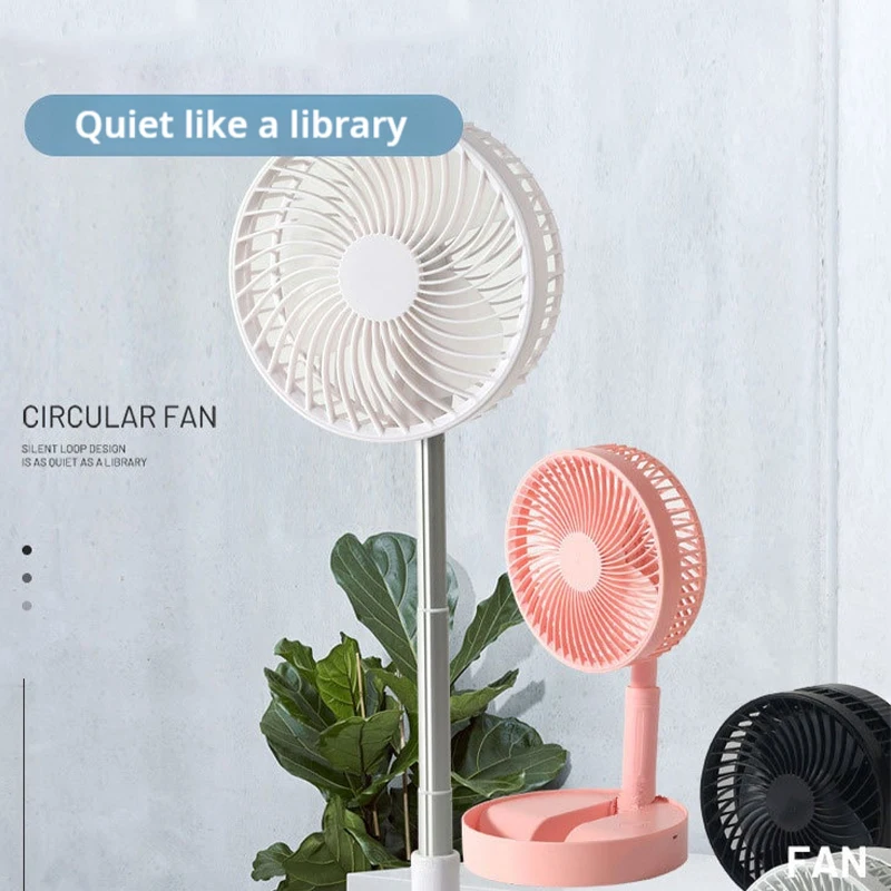 Retractable Fan USB Charging Folding Portable Mini Electric Fan Dormitory Outdoor Cooling Appliances Adjustable Home Fans