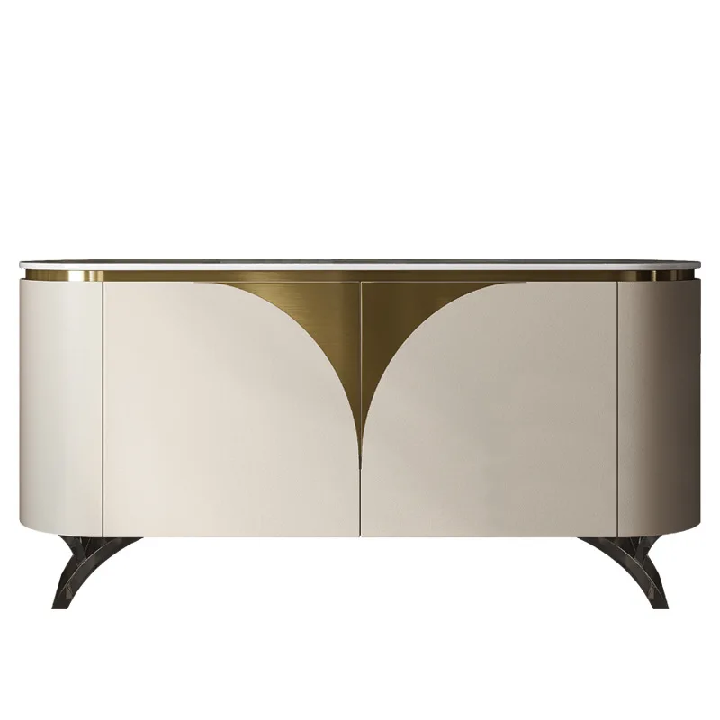 

Acrylic side cabinet integrated against the wall Solid wood modern simple locker Counter light luxury high-end rock slab cabinet