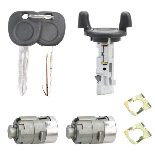 Cilindro de cerradura de interruptor de encendido, cilindro de cerradura de puerta delantera apto para Silverado Tahoe Suburban/Sierra 1999 2000 704600 702912 598007