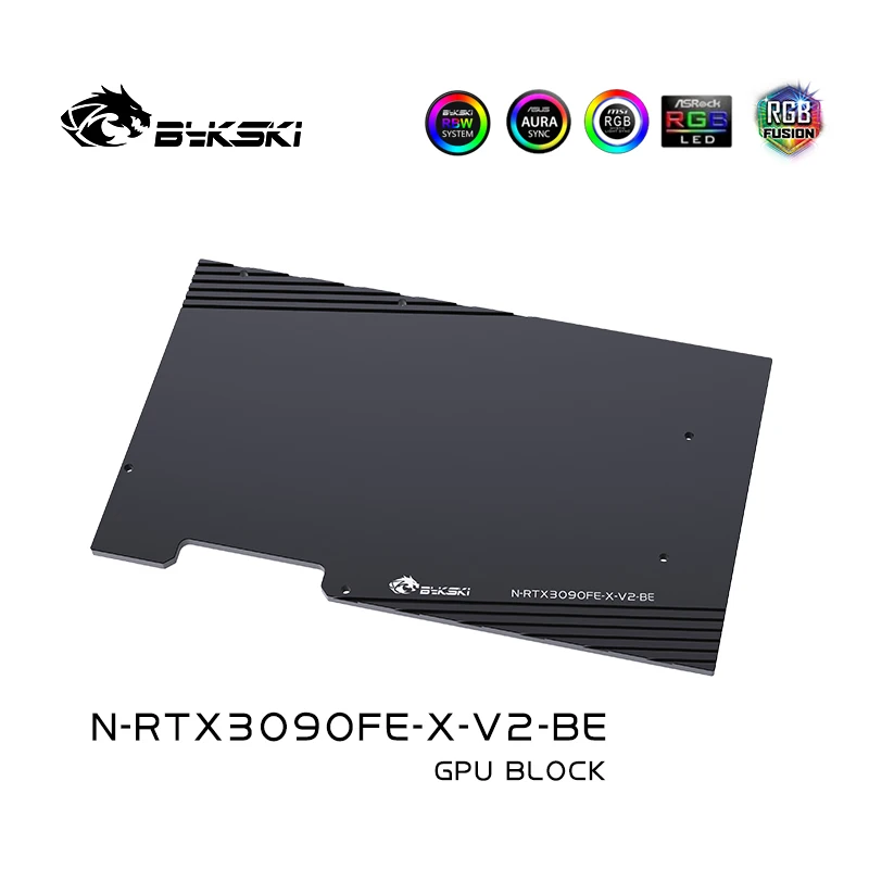 Bykski bloque de agua para NVIIDIA RTX 3090 edición fundadora tarjeta GPU/bloque de radiador de cobre de cubierta completa N-RTX3090FE-X-V2