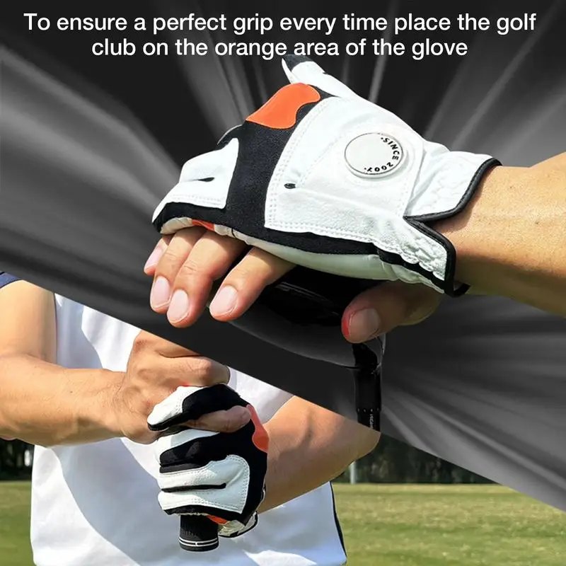 Mens Golf Gloves Left Hand Golf Grip Positioning Gloves Men's Grip Training Golf Gloves Correcting the Slice and Improving Grip