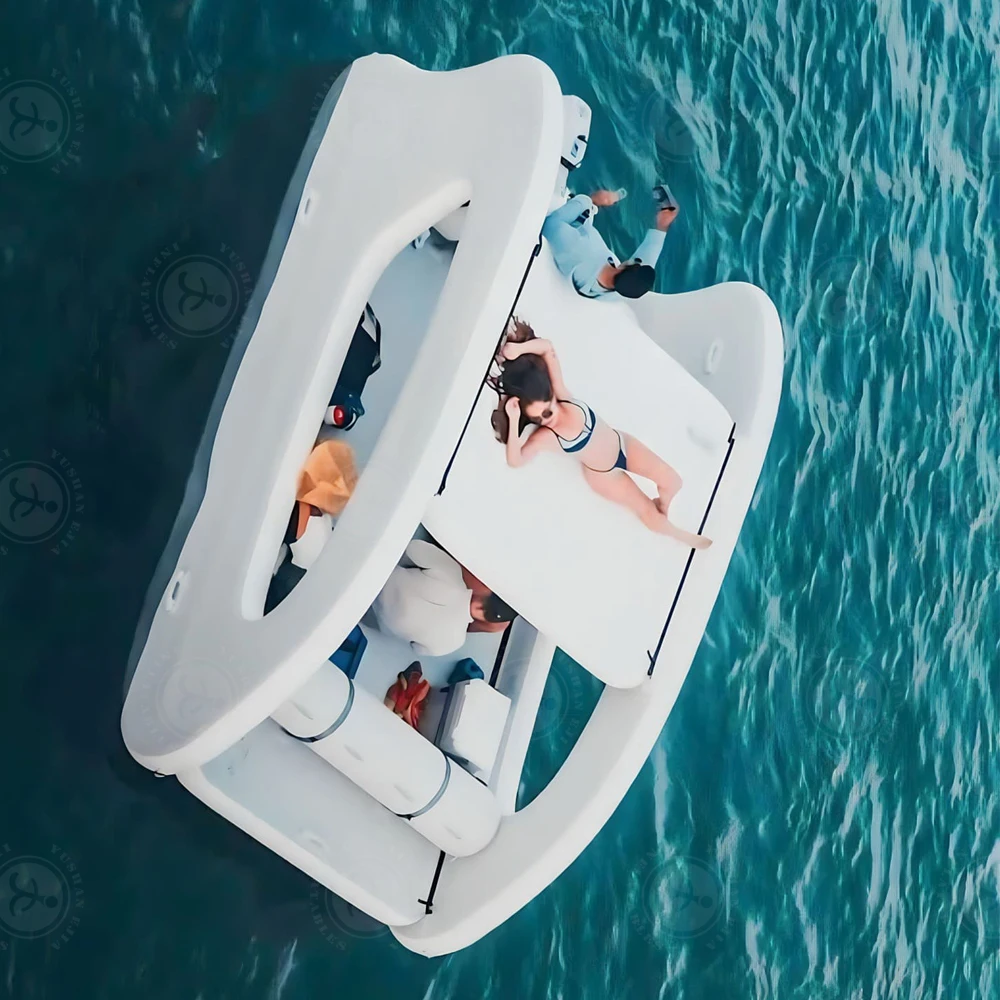 Bote inflable grande para 6-8 personas para pesca al aire libre y remo Modo sin alimentación accionado artificialmente