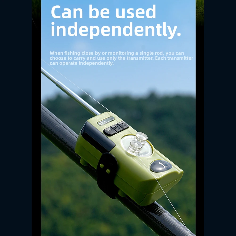 

500m Fishing Alarm Wireless Rod Alarm Fishing Competitions Easy Setup High Penetration Sound Outdoor Fishing Vibration Detection