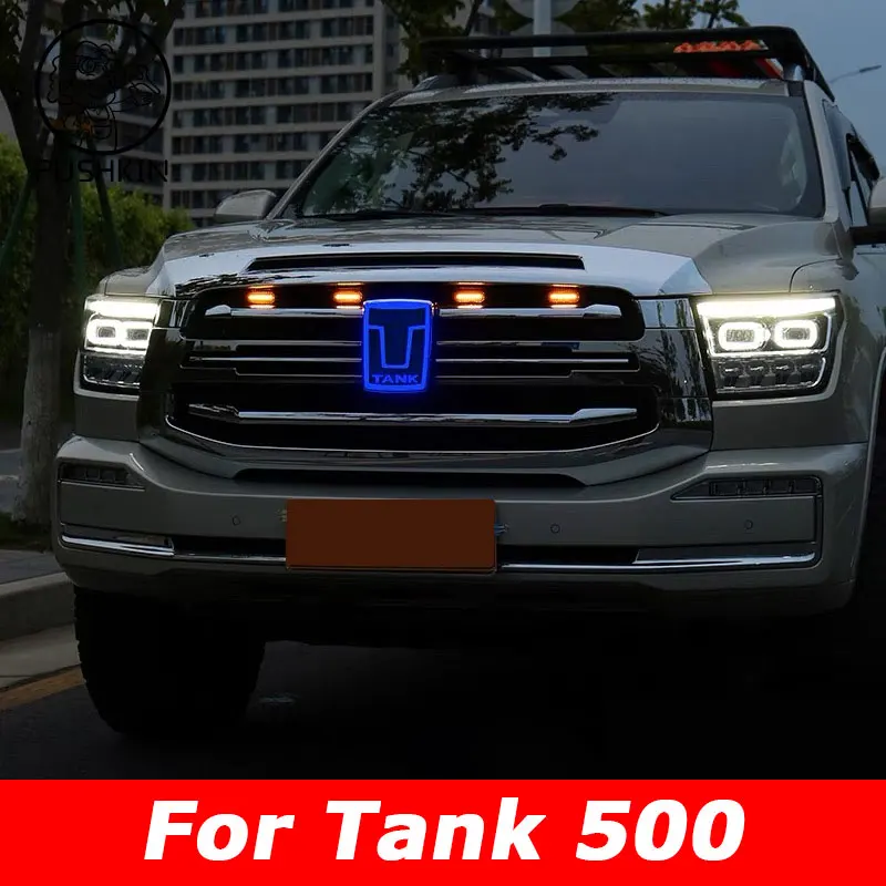 

For GWM Tank 500 Great Wall 2023 2024 Car Styling Front Grille Logo LED Light Retrofit Light LED Auto Modification Accessories