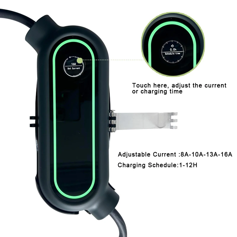 Level 2 Type B Portable AC EV Car Charger Station Type 2 3 Phase 11 kw 16A Current Adjustable Fast 450V AC 430