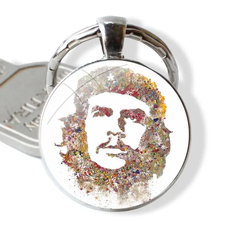 che guevara Smoking Che Guevara Cigar 25mm Glass Cabohcon Keychain Key Rings for Women Men Jewelry Gift