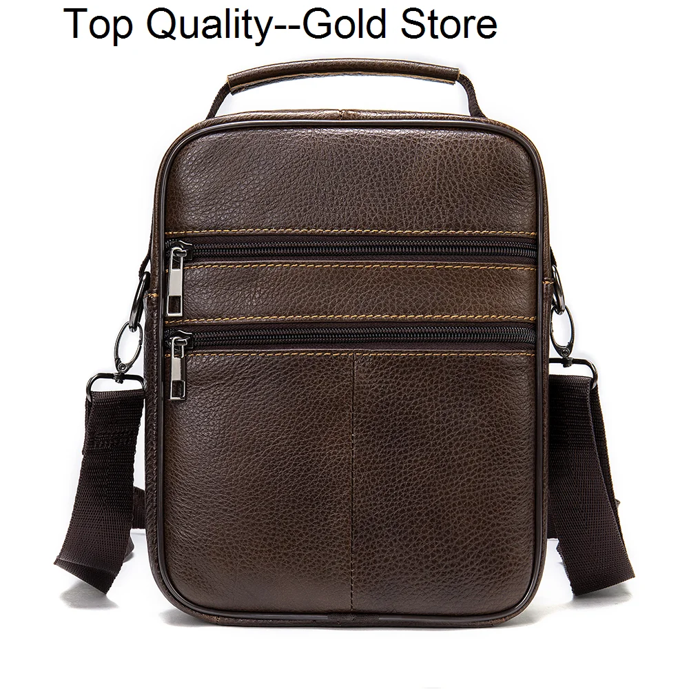 

Genuine Leather Shoulder Bag Husband Man Messenger Crossbody Bags For 7.9 Inch iPad Phone Pouch Strap Handbag Bolso 7457