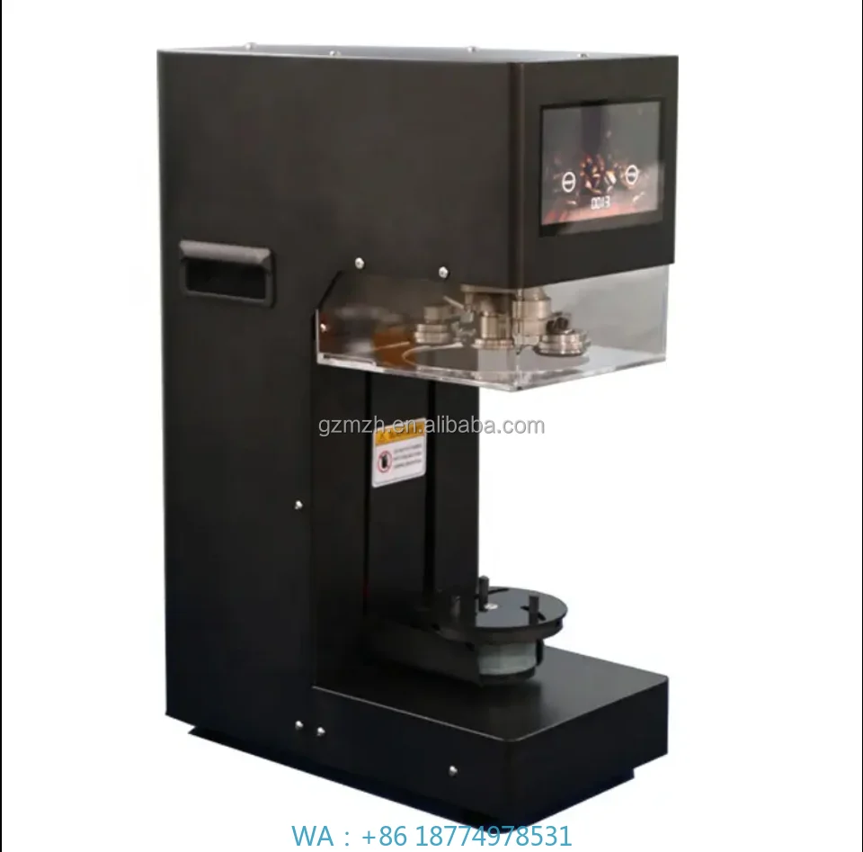 Negozi di tè al latte commerciali Bottiglia con coperchio in alluminio Can2025 Macchina per sigillare tazze con touch screen ottimale intelligente completamente automatica per