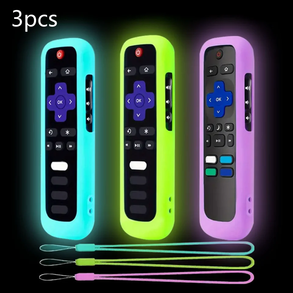 3PCS Silcone Remote Control Cover for Roku TV Express 4K+ HD Streaming Stick 4K Premiere Soundbar Streambar LE SE Remote