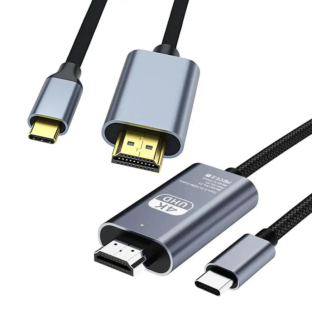 Adaptateur de câble USB C vers HDMI 2.0 4K, qualité d'image ultra claire, prenant en charge la résolution 3840x2160, type-c vers HDMI