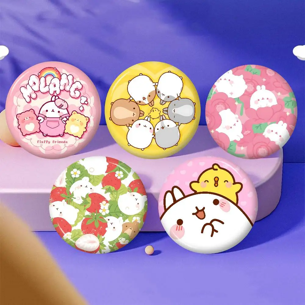 M-MolangS. Anime Button Pin Handmade Brooch for Clothes Cartoon Badge Backpack Decoration Jewelry