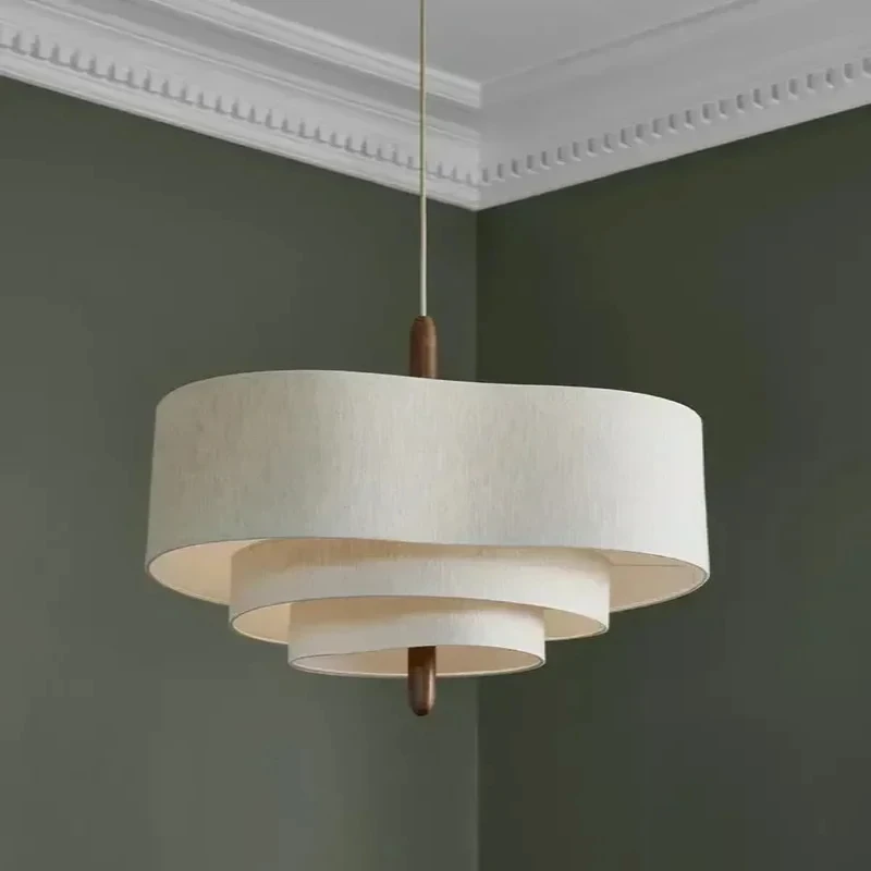 Japonês wabi sabi pano lustre de teto para sala estar ilha quarto led pingente luz moderna decoração casa luminária