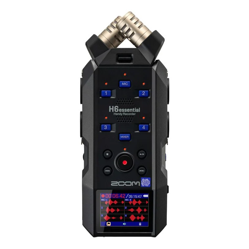 Zoom H6essential 32-Bit Float Portable Studio Recorder, 6-Track, Come with BTA-1, Furry Microphone Windscreen and Carrying Case