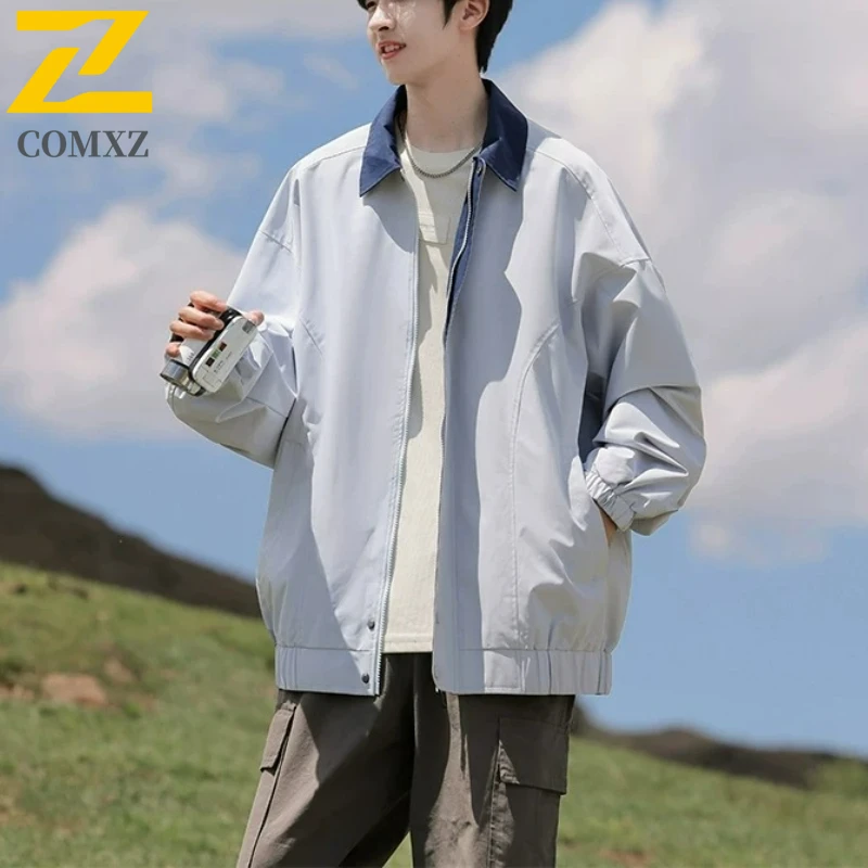 

COMXZ удобная куртка Chaqueta с теплым воротником-стойкой, модная ветровка для кемпинга и путешествий, легкое альпинистское пальто, мужская одежда