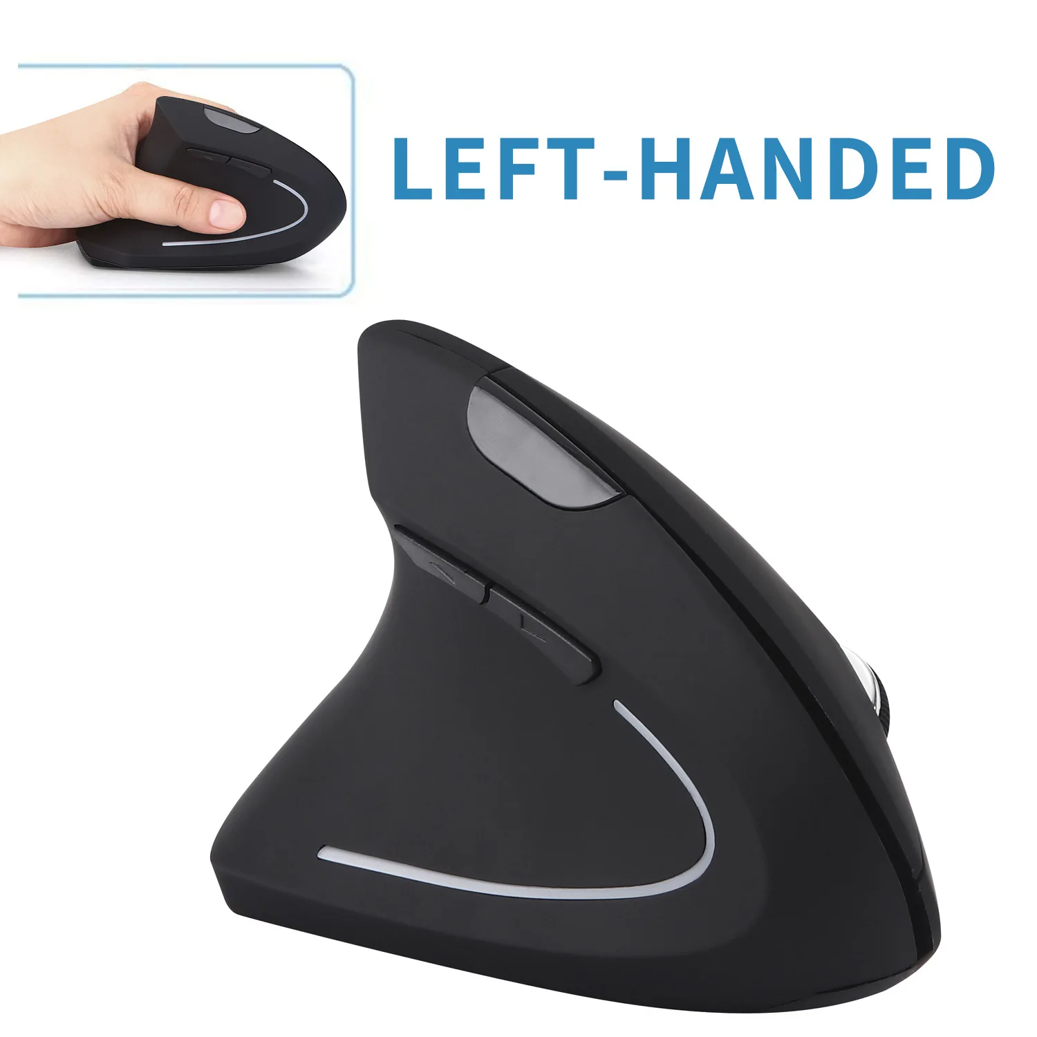 5th Gen Vertical Left Hand Wireless Charging Mouse Ergonomic Computer Mouse for Lefties Left-Handed PC Laptop Accessory