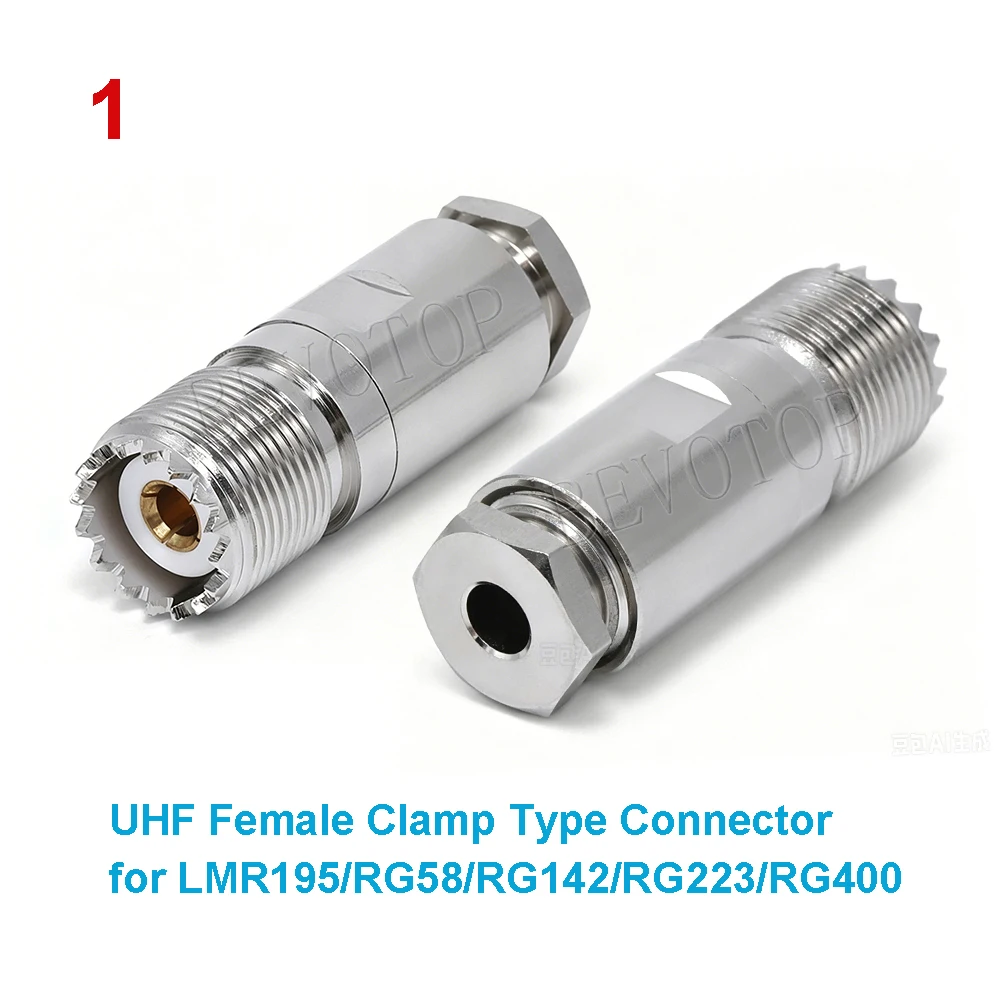 1Pcs SO239 UHF Female Clamp Solder Brass Adapter for RG58 RG142 RG223 RG400 LMR195 RG5 RG6 LMR300 RG304 LMR400 RG8 RG213 RG214