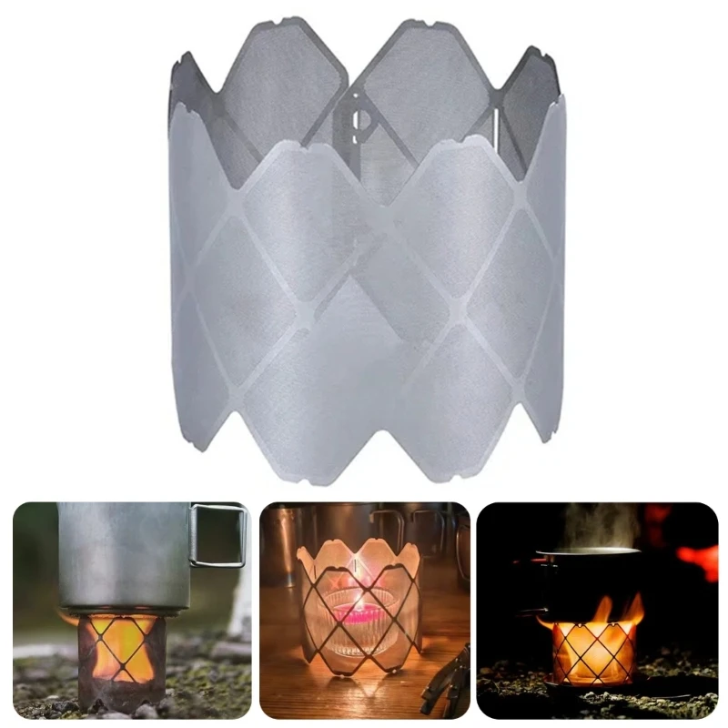 Backpacking Alcohols Stove Windbreak Plate Lightweight Stainless Steel Stove Folding Windscreen For Outdoor Camping Use