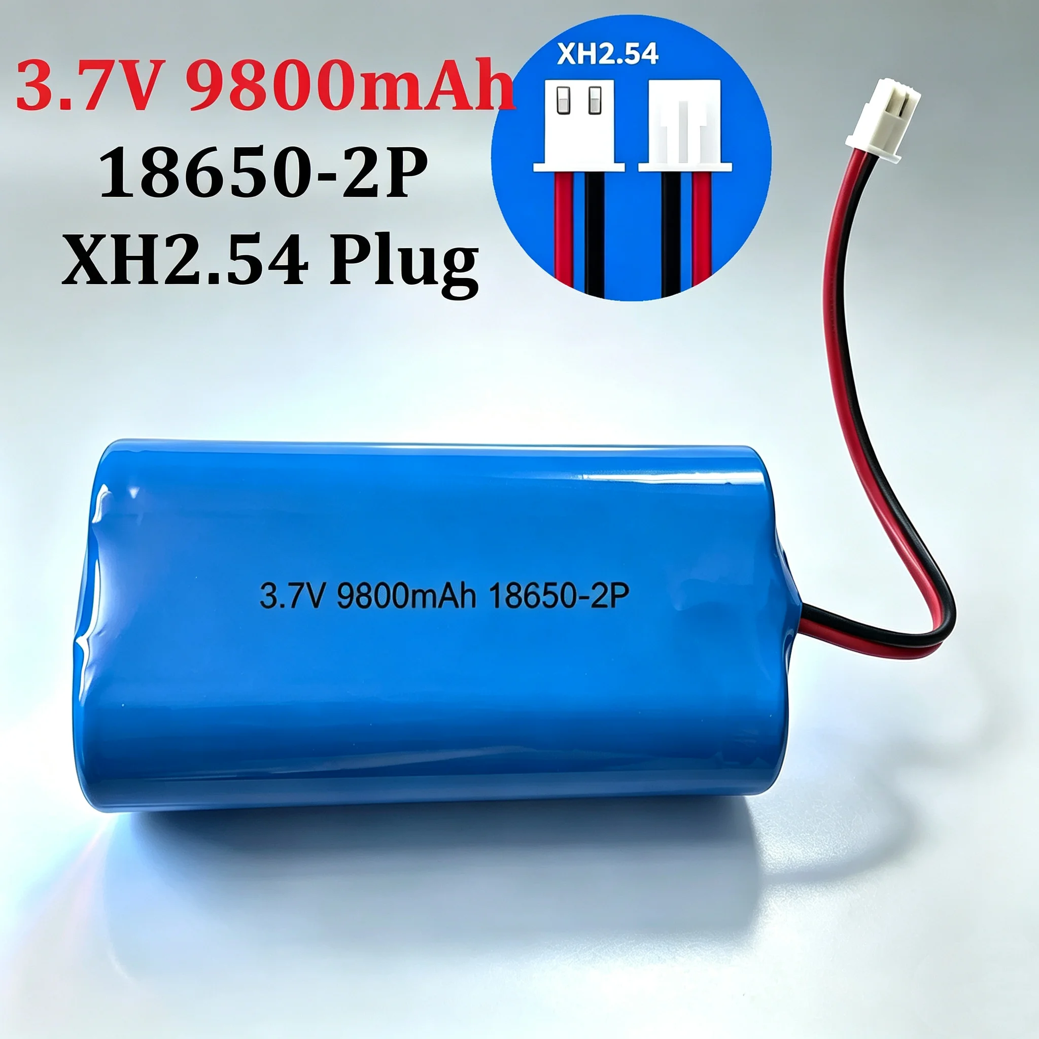 3.7v 9800mah 18650 Lithium Battery + XH2.54 Plug for Bluetooth Speaker Solar Headlights LED Lights Protection Board Rechargeable