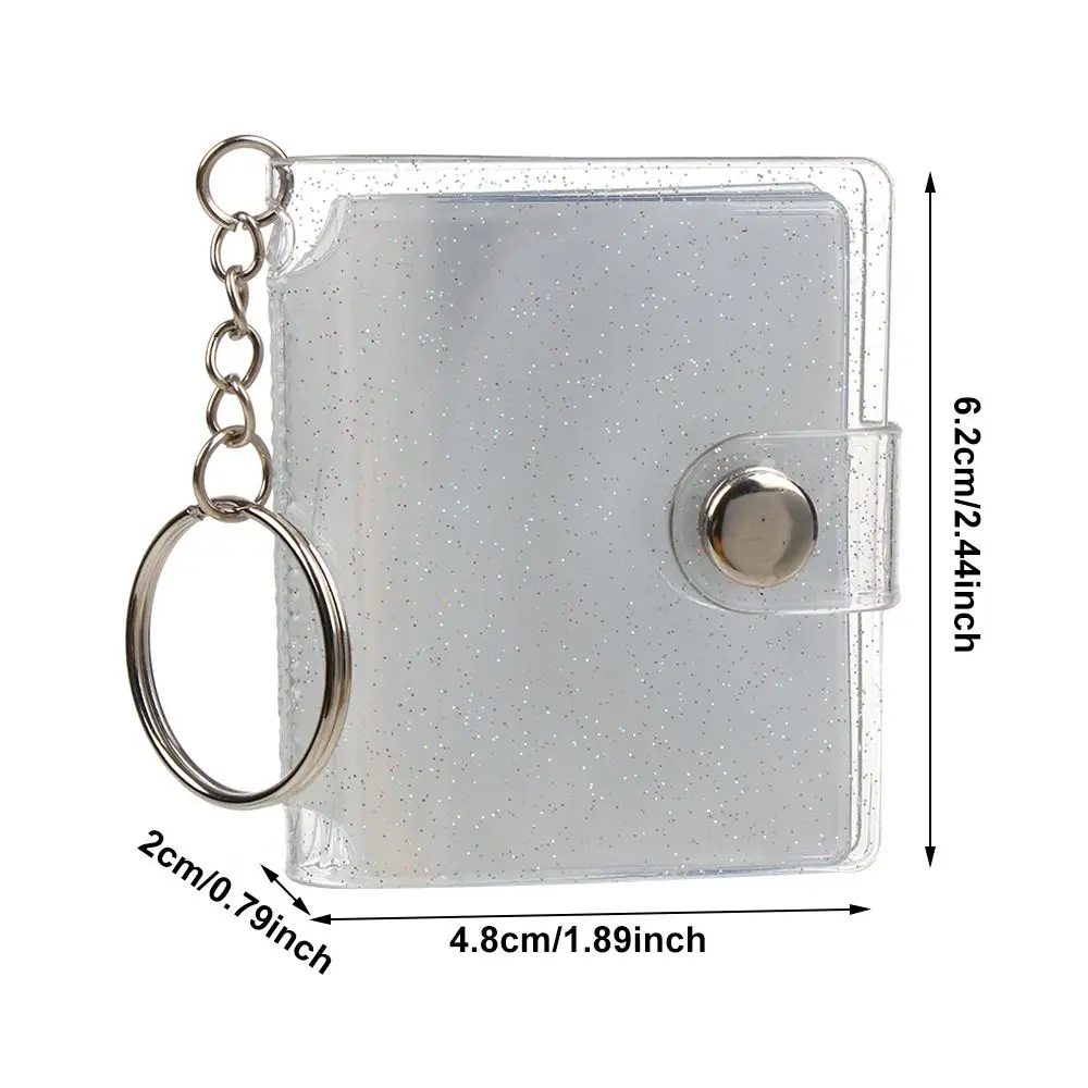 Hot Sale 2 Inch Mini Photo Albums PVC Key Chain For Photos Cards Photos Holder Receipt Holder Stationery Jewelry Accessories